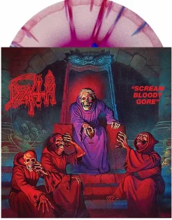 Death - Scream Bloody Gore LP Vinyl Record (Violet, White and Red Merge with Splatter Coloured Vinyl)