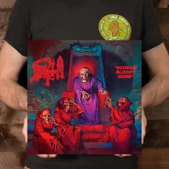 Death - Scream Bloody Gore LP Vinyl Record (Violet, White and Red Merge with Splatter Coloured Vinyl)