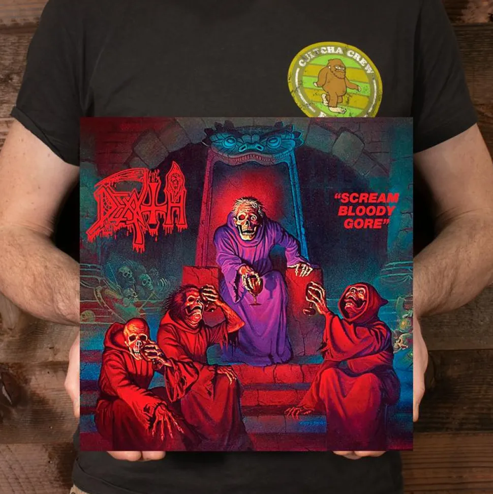 Death - Scream Bloody Gore LP Vinyl Record (Violet, White and Red Merge with Splatter Coloured Vinyl)
