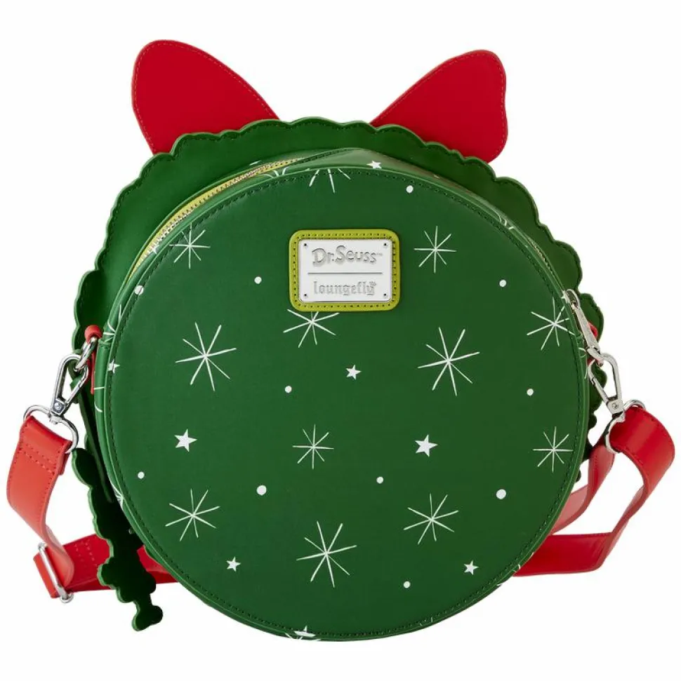 Dr. Seuss - The Grinch Wreath Lenticular 9" Faux Leather Crossbody Bag