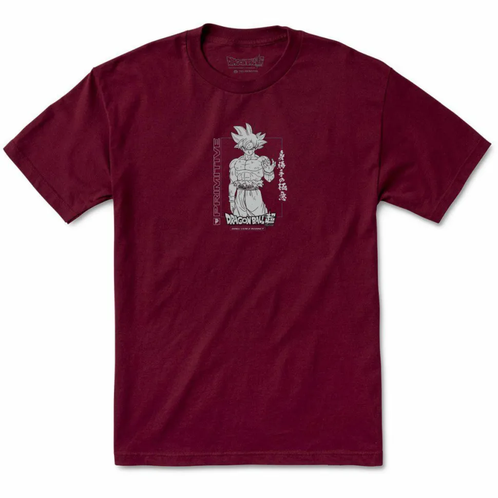 Dragon Ball Super - DBS x Primitive Goku Ultra Instinct Burgandy T-Shirt