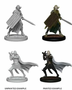 Dungeons and Dragons - Deep Cuts Unpainted Minis Elf Male Paladin Miniature Figure 2-Pack