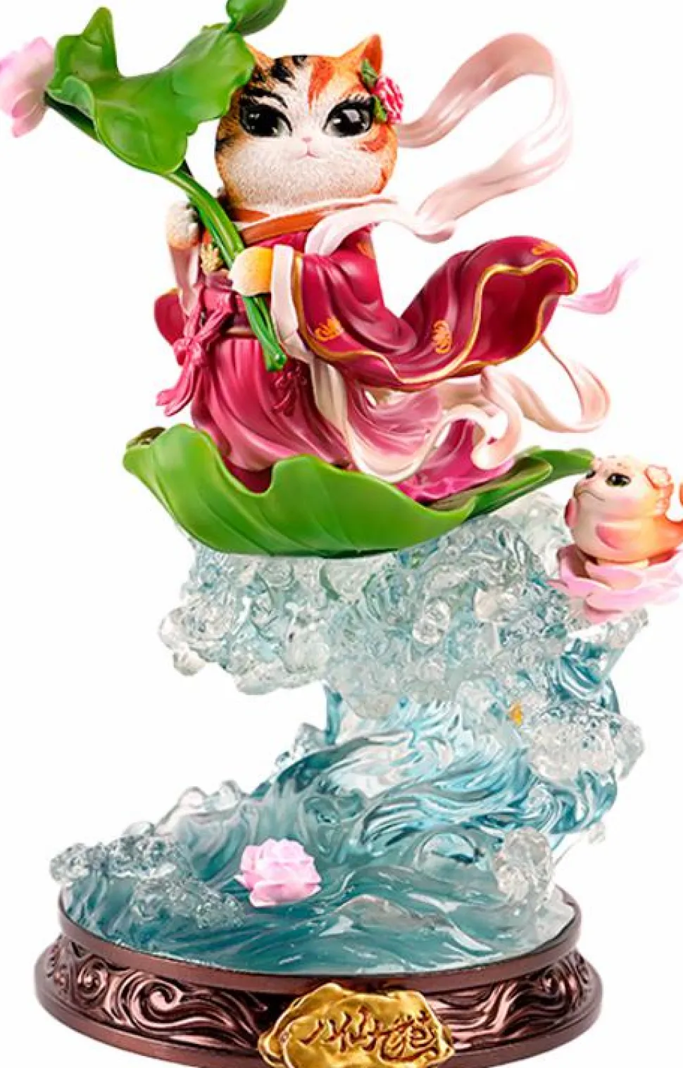 Eight Immortals and Nine Cats - He Xiangu Cat 10” Statue