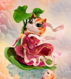 Eight Immortals and Nine Cats - He Xiangu Cat 10” Statue