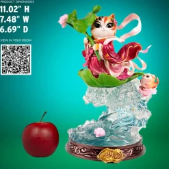 Eight Immortals and Nine Cats - He Xiangu Cat 10” Statue