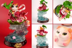 Eight Immortals and Nine Cats - He Xiangu Cat 10” Statue