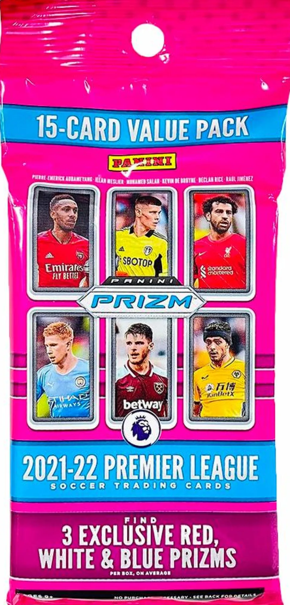 EPL Premier League Football (Soccer) - 2021/22 Panini Prizm Soccer Trading Cards Fat Pack Box (Display of 12)