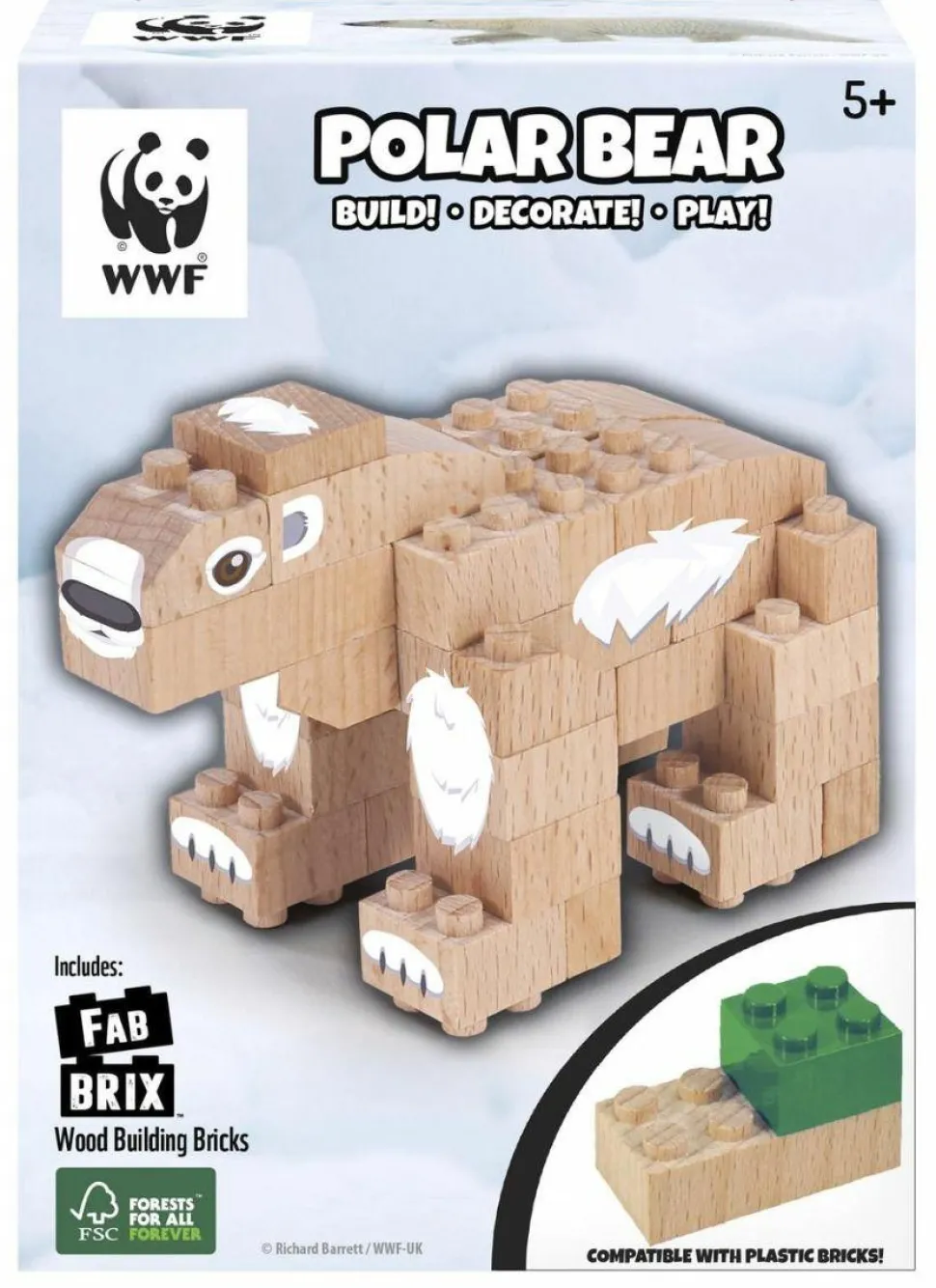 FabBrix - WWF Polar Bear Wooden Brick Set