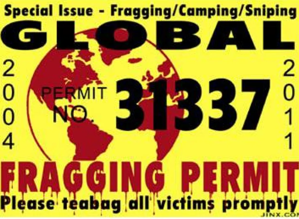 Fragging Permit Sticker