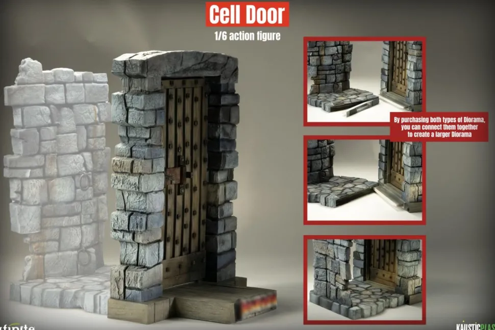 Frankenstein (1931) - Castle Door 1/6th Scale Action Figure Diorama Accessory