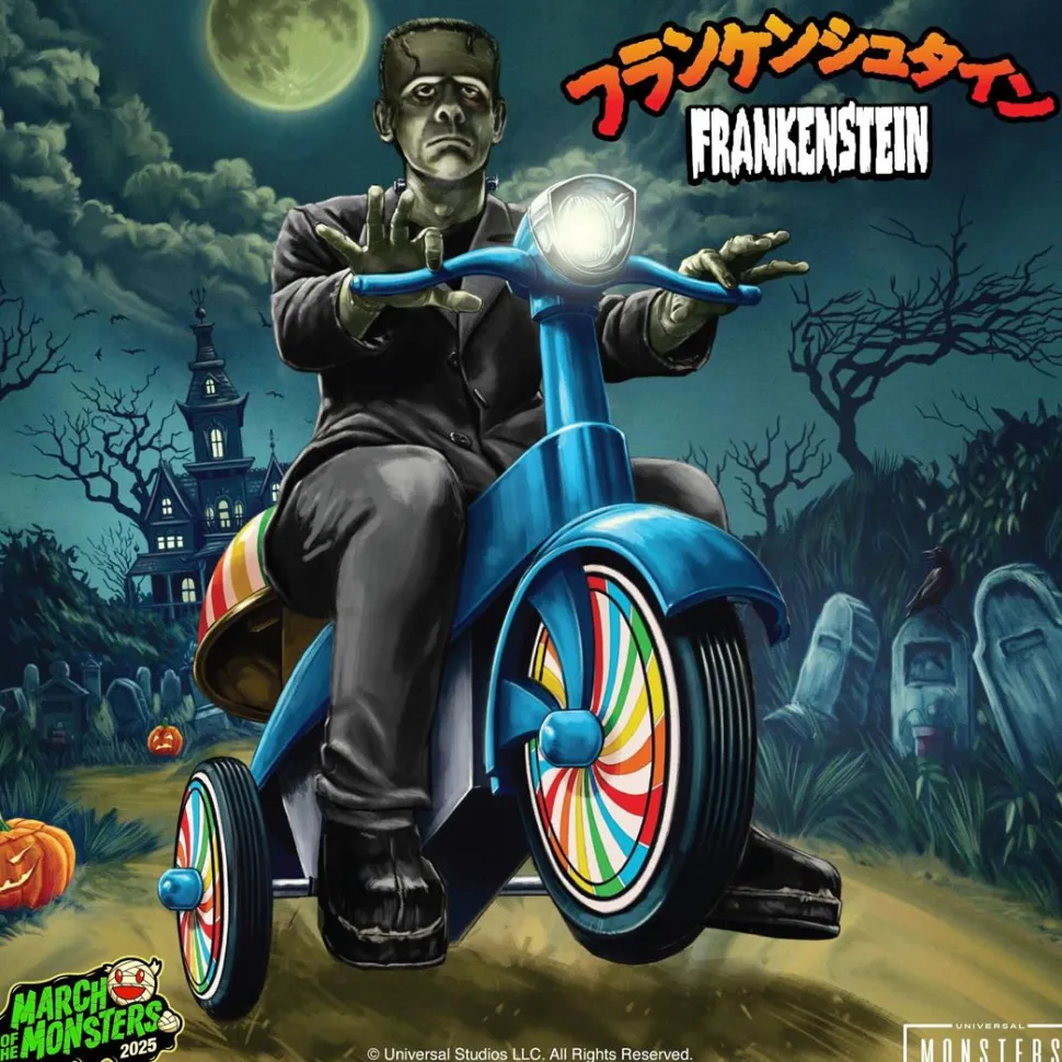 Frankenstein (1931) - Frankenstein's Monster (Black with Blue Trike) Super Cycles 5" Vinyl Figure