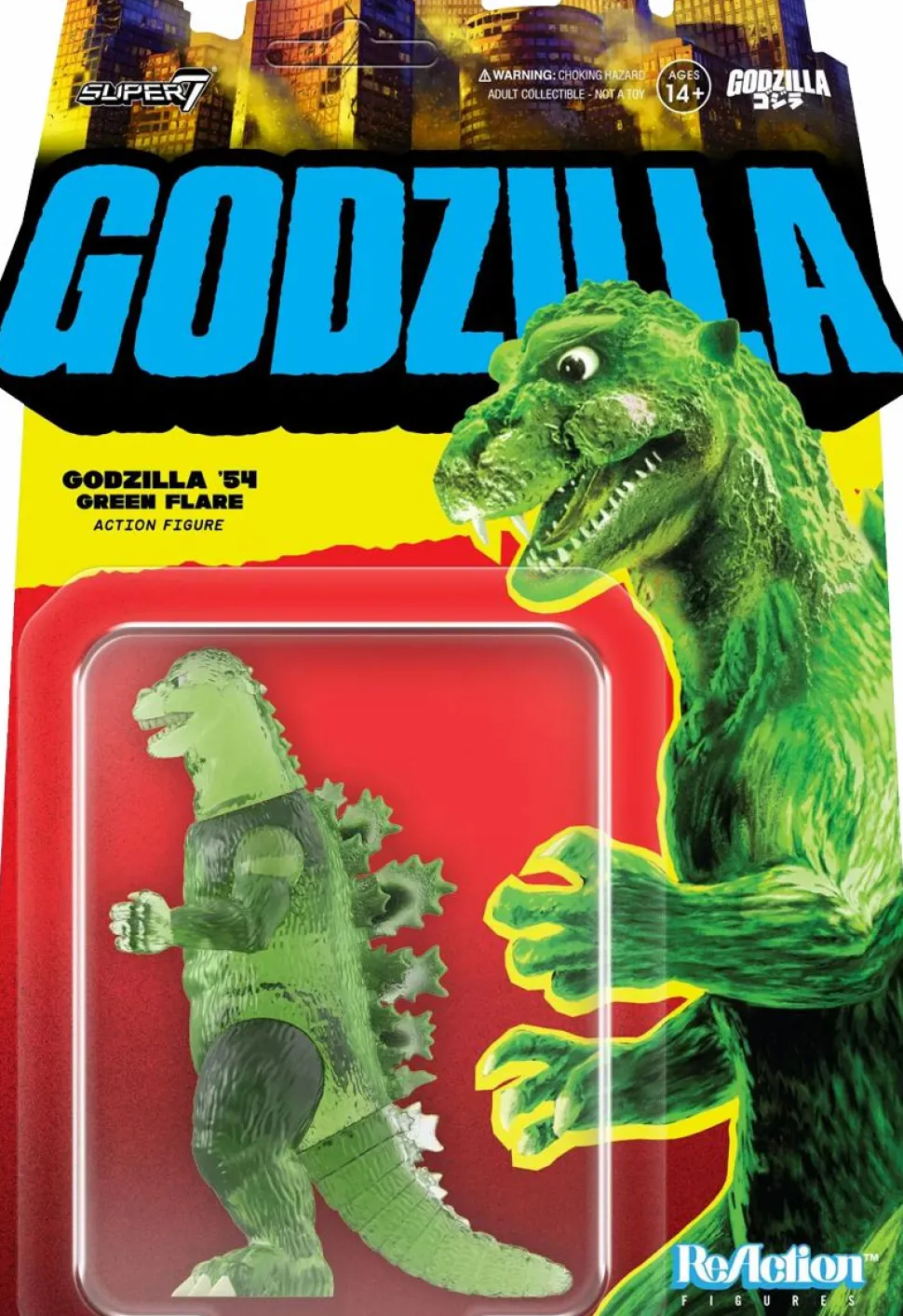 Godzilla (1954) - Godzilla (Semi-Clear Green) Toho ReAction 3.75" Action Figure (Wave 7)