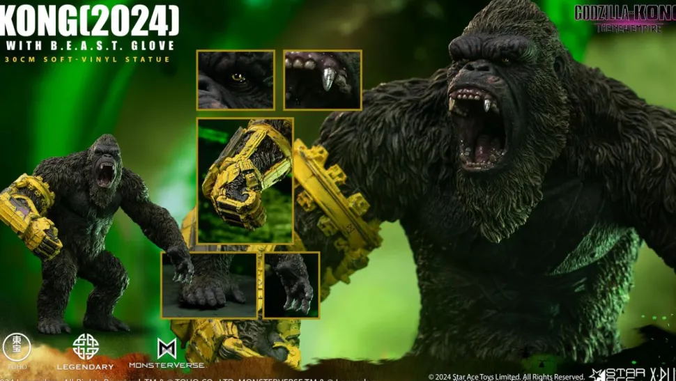 Godzilla x Kong: The New Empire (2024) - Kong with B.E.A.S.T. Glove 12" Statue