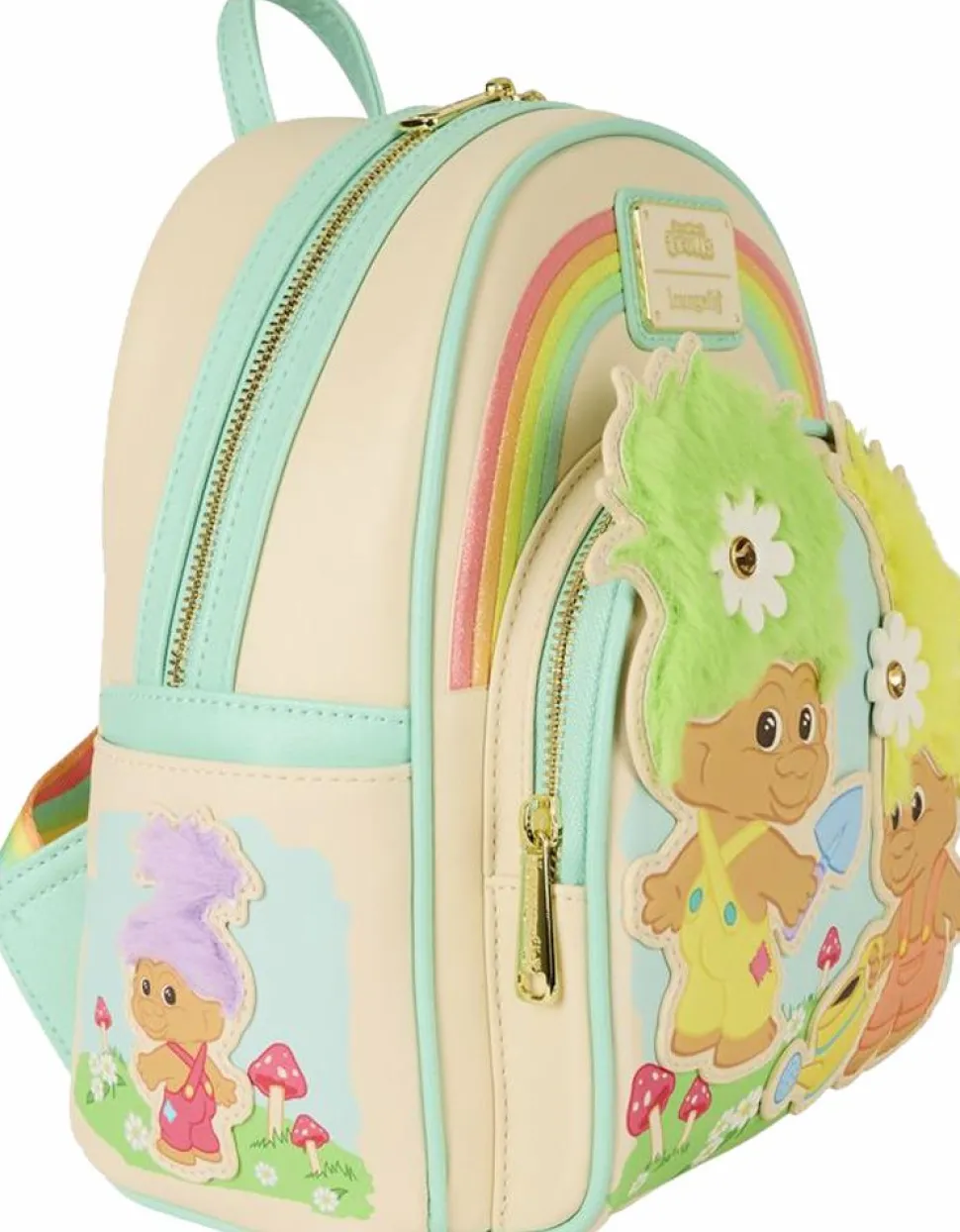 Good Luck Trolls - Classic Plush Glitter 10" Faux Leather Mini Backpack