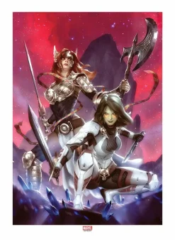 Guardians of the Galaxy - Angela & Gamora Premium Art Print by Alex Garner