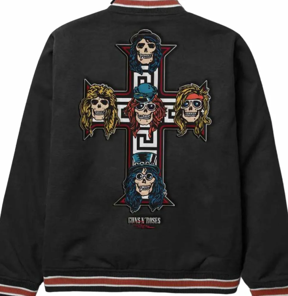 Guns N' Roses - Guns N' Roses x Primitive Cross Black Varsity Jacket