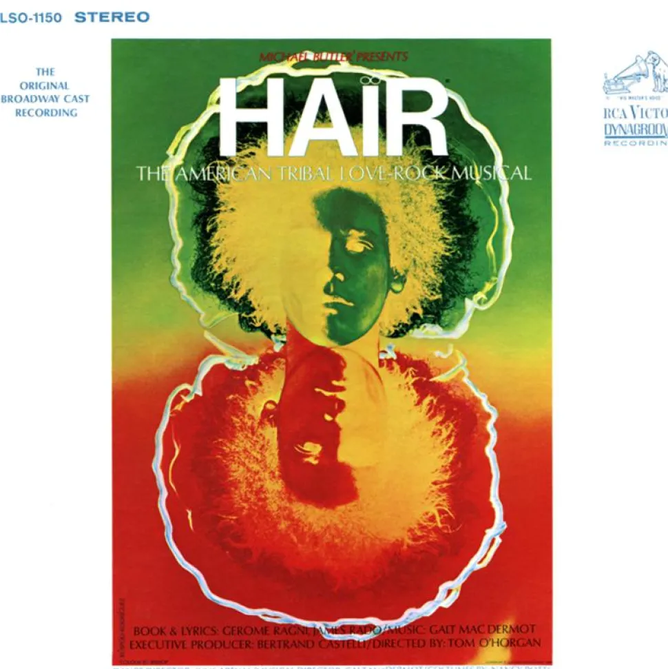 Hair: The American Tribal Love-Rock Musical - The Original Broadway Cast Recording 2xLP Vinyl Record (Green & Yellow Swirled / Orange & Yellow Swirled Coloured Vinyl)