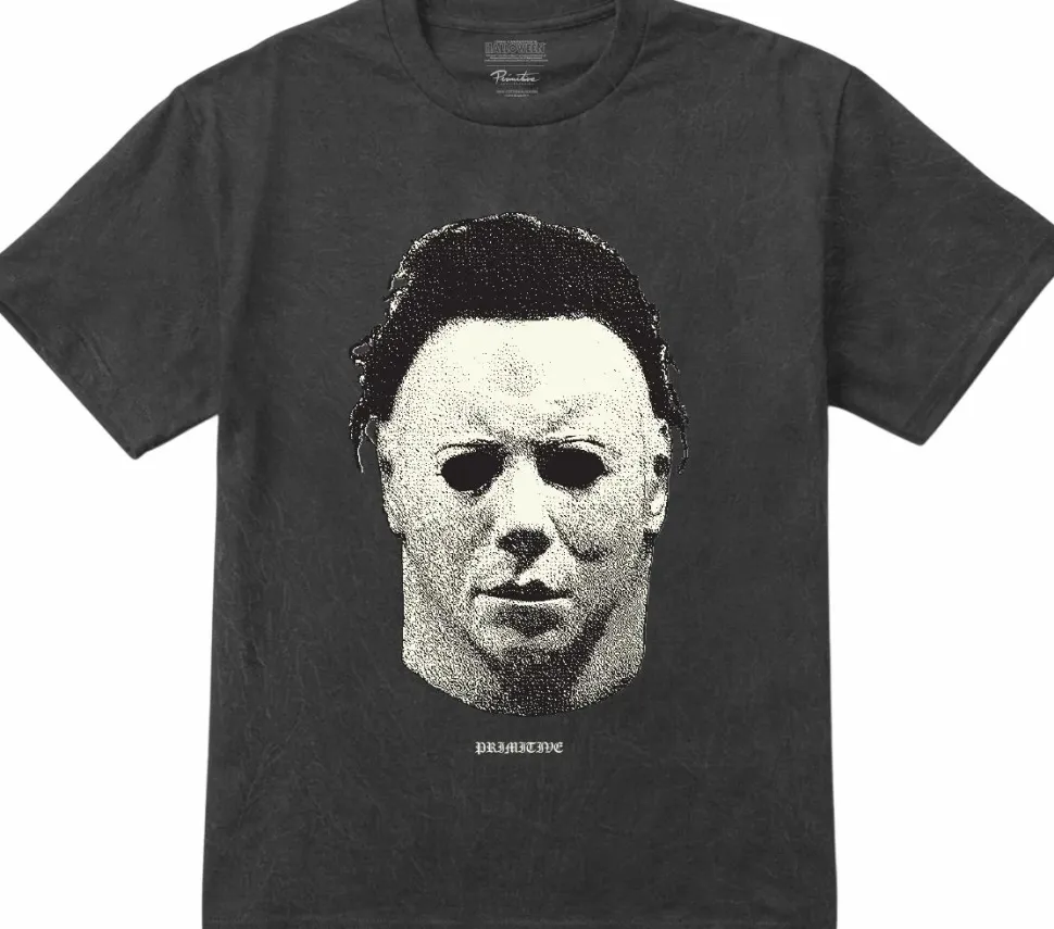 Halloween - Halloween x Primitive Mask Heavyweight Black T-Shirt