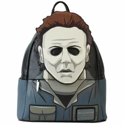 Halloween - Michael Myers Mask Cosplay Glow in the Dark 10" Faux Leather Mini Backpack