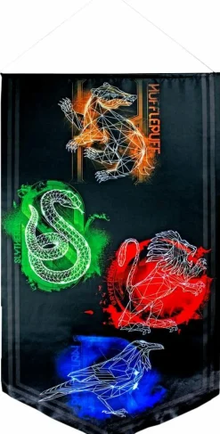 Harry Potter - House Crests Satin Banner