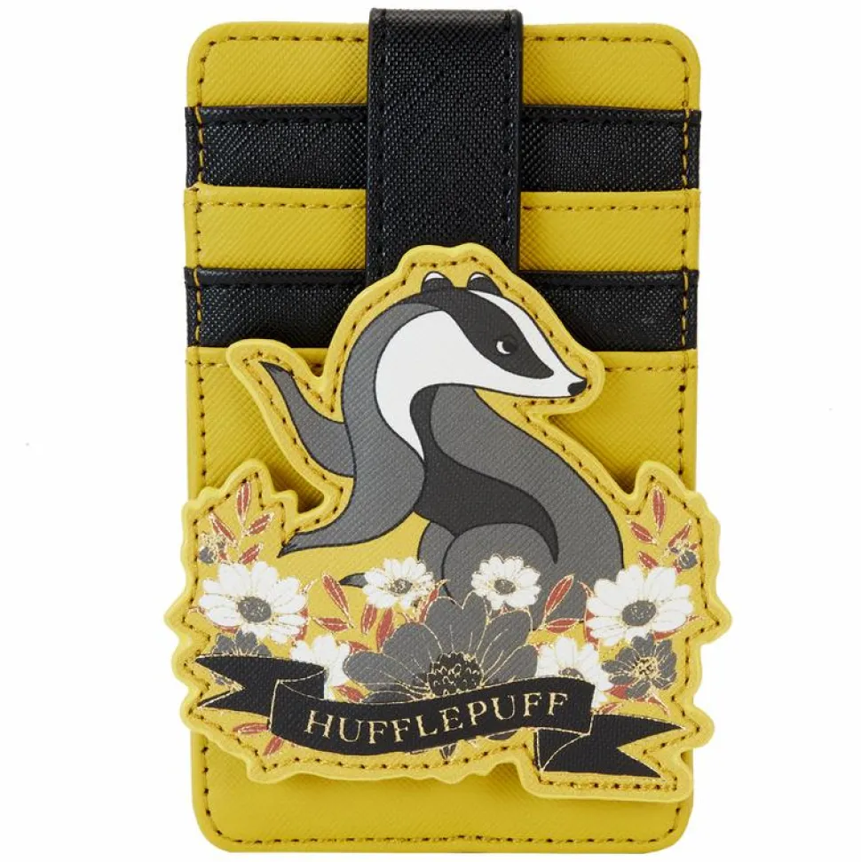 Harry Potter - Hufflepuff House Floral Tattoo 5" Faux Leather Card Holder