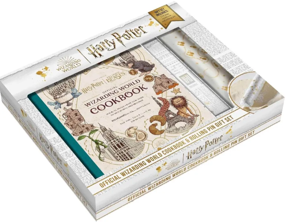 Harry Potter - Official Wizarding World Cookbook Hardcover Book & Rolling Pin Gift Set