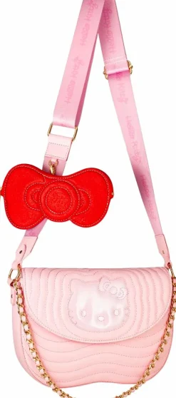 Hello Kitty - Pink Quilted 9” Faux Leather Crossbody Bag