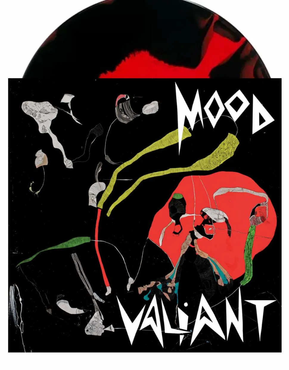 Hiatus Kaiyote - Mood Valiant LP Vinyl Record (Indie Exclusive Black & Red Ink Spot Coloured Vinyl)