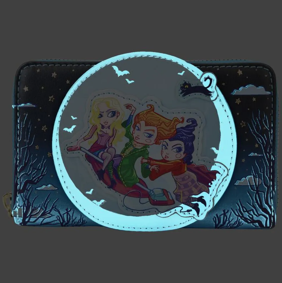 Hocus Pocus - Poster Glow in the Dark 4" Faux Leather Zip-Around Wallet