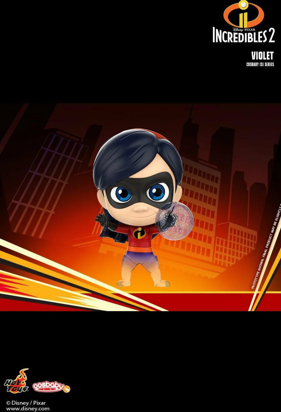 Incredibles 2 - Violet Cosbaby 3.5” Hot Toys Bobble-Head Figure