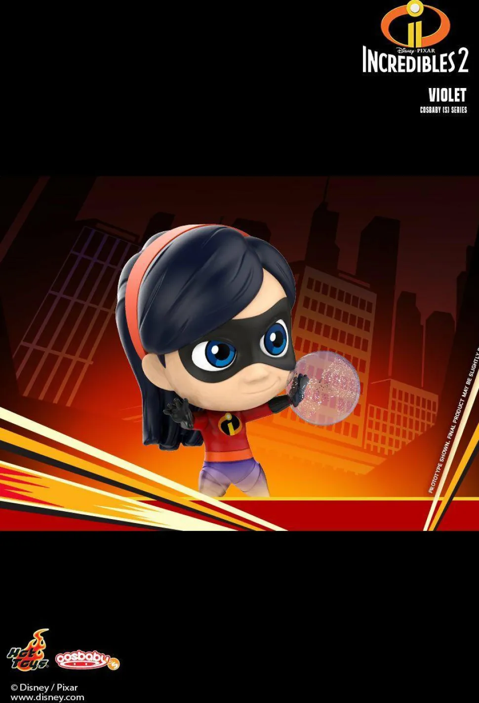 Incredibles 2 - Violet Cosbaby 3.5” Hot Toys Bobble-Head Figure