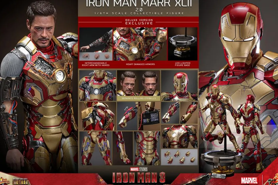 Iron Man 3 - Iron Man Mark XLII 42 (2.0) Deluxe 1/6th Scale Hot Toys Action Figure