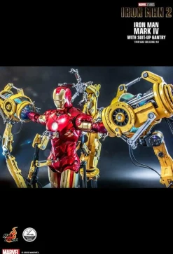 Iron Man 2 - Iron Man Mark IV with Suit-Up Gantry Deluxe 1/4 Scale Hot Toys Action Figure Set