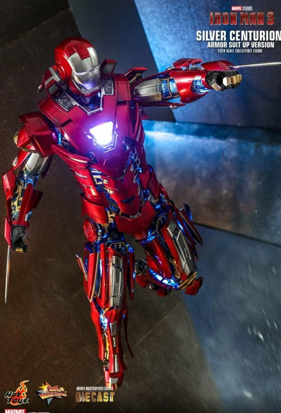 Iron Man 3 - Iron Man Silver Centurion Armour Suit-Up Version 1/6th Scale Die-Cast Hot Toys Action Figure