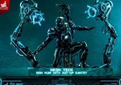 Iron Man 2 - Neon Tech Iron Man with Suit-Up Gantry 1/6th Scale Hot Toys Action Figure Set
