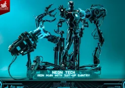 Iron Man 2 - Neon Tech Iron Man with Suit-Up Gantry 1/6th Scale Hot Toys Action Figure Set