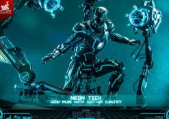 Iron Man 2 - Neon Tech Iron Man with Suit-Up Gantry 1/6th Scale Hot Toys Action Figure Set