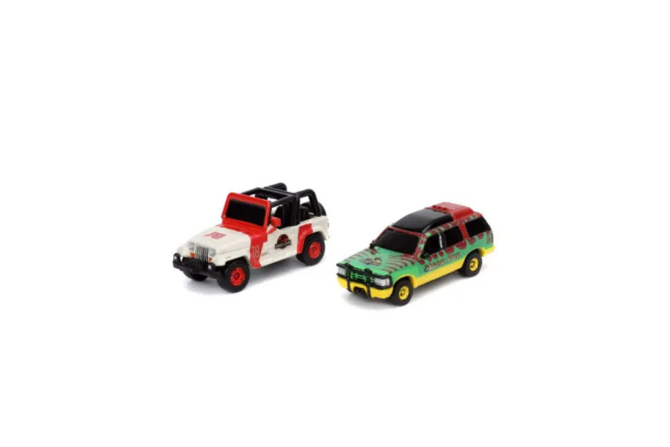 Jurassic Park - Jurassic Park Gate with Jeep Wrangler & Ford Explorer Nano Hollywood Rides Nano Scene 1.65" Scale Die-Cast Playset