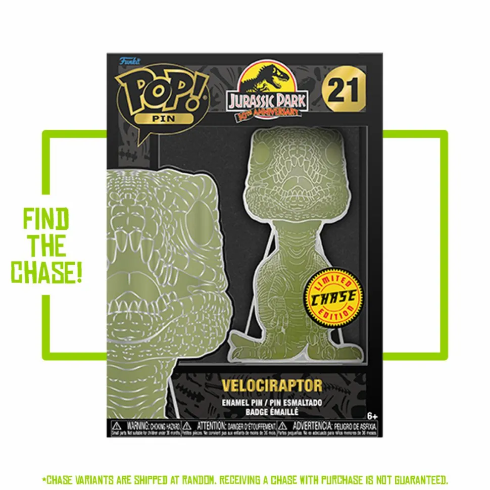Jurassic Park - Velociraptor 4" Enamel Pop! Pin