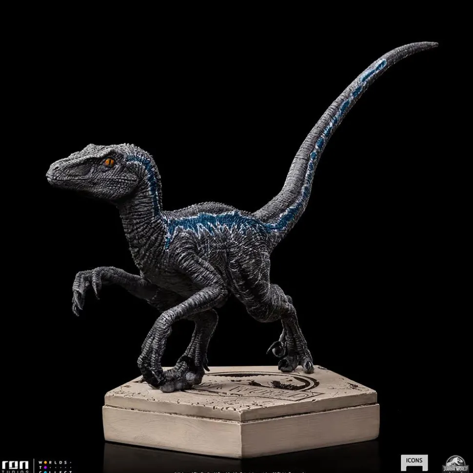 Jurassic World - Velociraptor Blue Icons 4” Statue