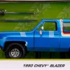 Just Trucks - Blue 1980 Chevy Blazer with Tyre Rack 1/24th Scale Die-Cast Vehicle Replica