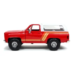 Just Trucks - Red & White 1980 Chevy Blazer with Tyre Rack 1/24th Scale Die-Cast Vehicle Replica