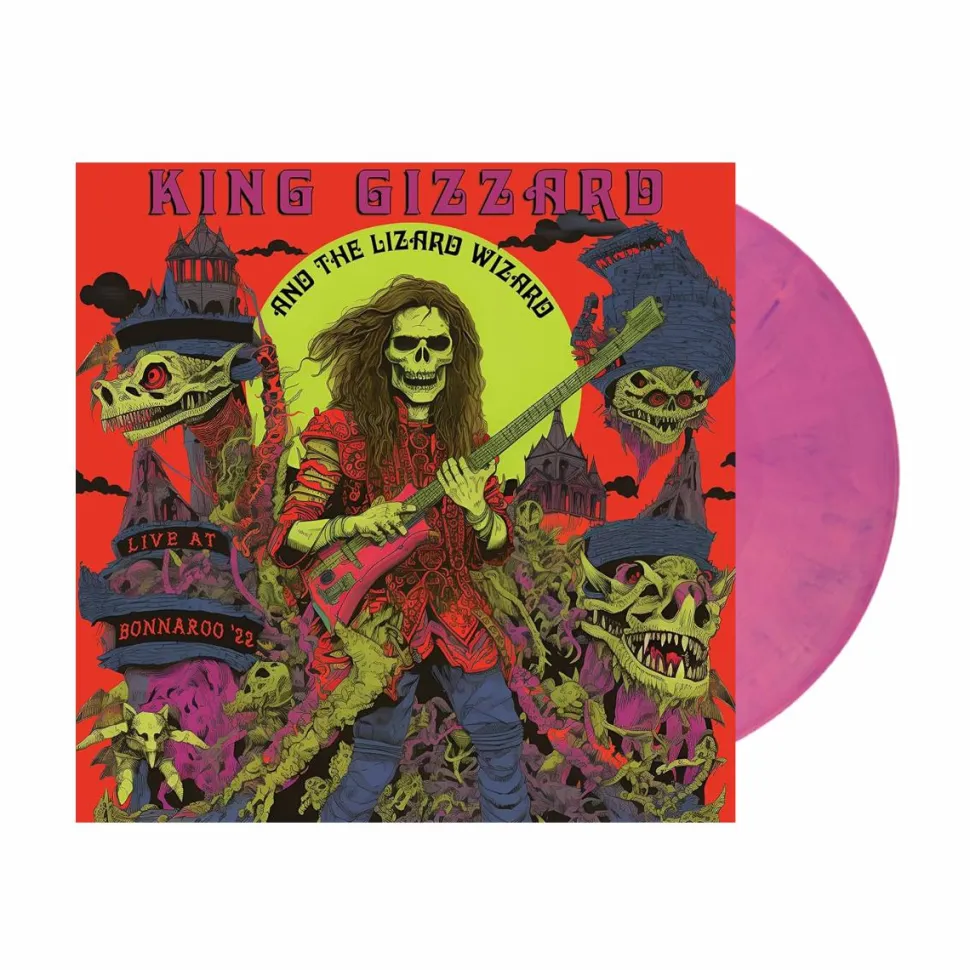 King Gizzard & The Lizard Wizard - Live At Bonnaroo '22 2xLP Vinyl Record (Bubblegum & Sour Grape Coloured Vinyl)