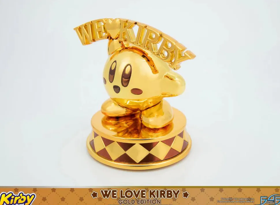 Kirby - We Love Kirby (Gold Edition) 4" Mini Metal Statue