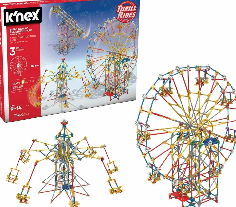 K’Nex - 3-in-1 Classic Amusement Park Construction Set (744 Pieces)