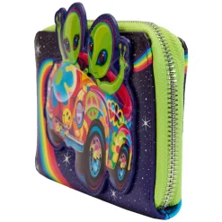 Lisa Frank - Cosmic Alien Ride Glow in the Dark 4” Faux Leather Zip-Around Wallet