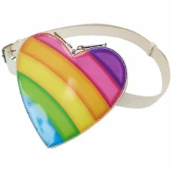 Lisa Frank - Rainbow Heart 10” Faux Leather Mini Backpack with Waist Bag