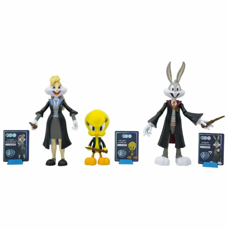 Looney Tunes x Harry Potter - Bugs Bunny in Gryffindor Robe, Lola Bunny in Ravenclaw Robe, & Tweety Bird in Slytherin Robe WB100 Mashups Collector 7" Action Figure 3-Pack
