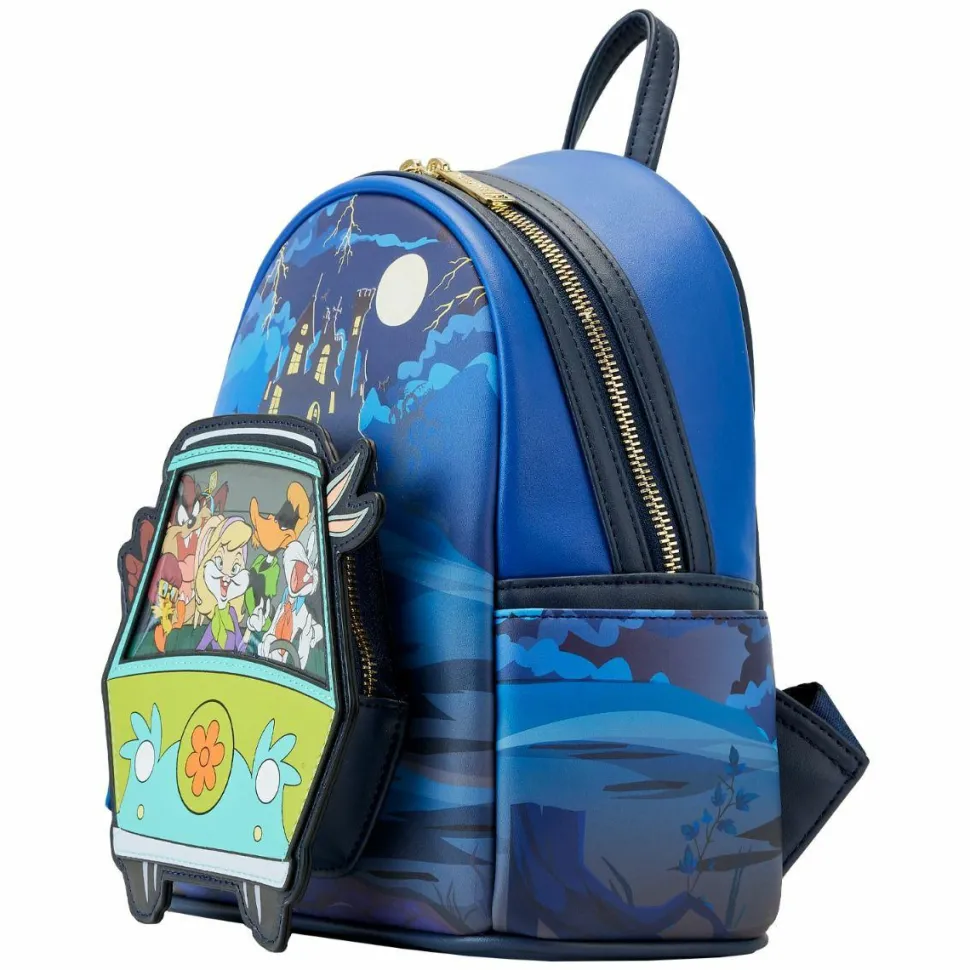 Looney Tunes x Scooby Doo - Warner Bros. 100th Anniversary Mashup Glow in the Dark 10" Faux Leather Mini Backpack