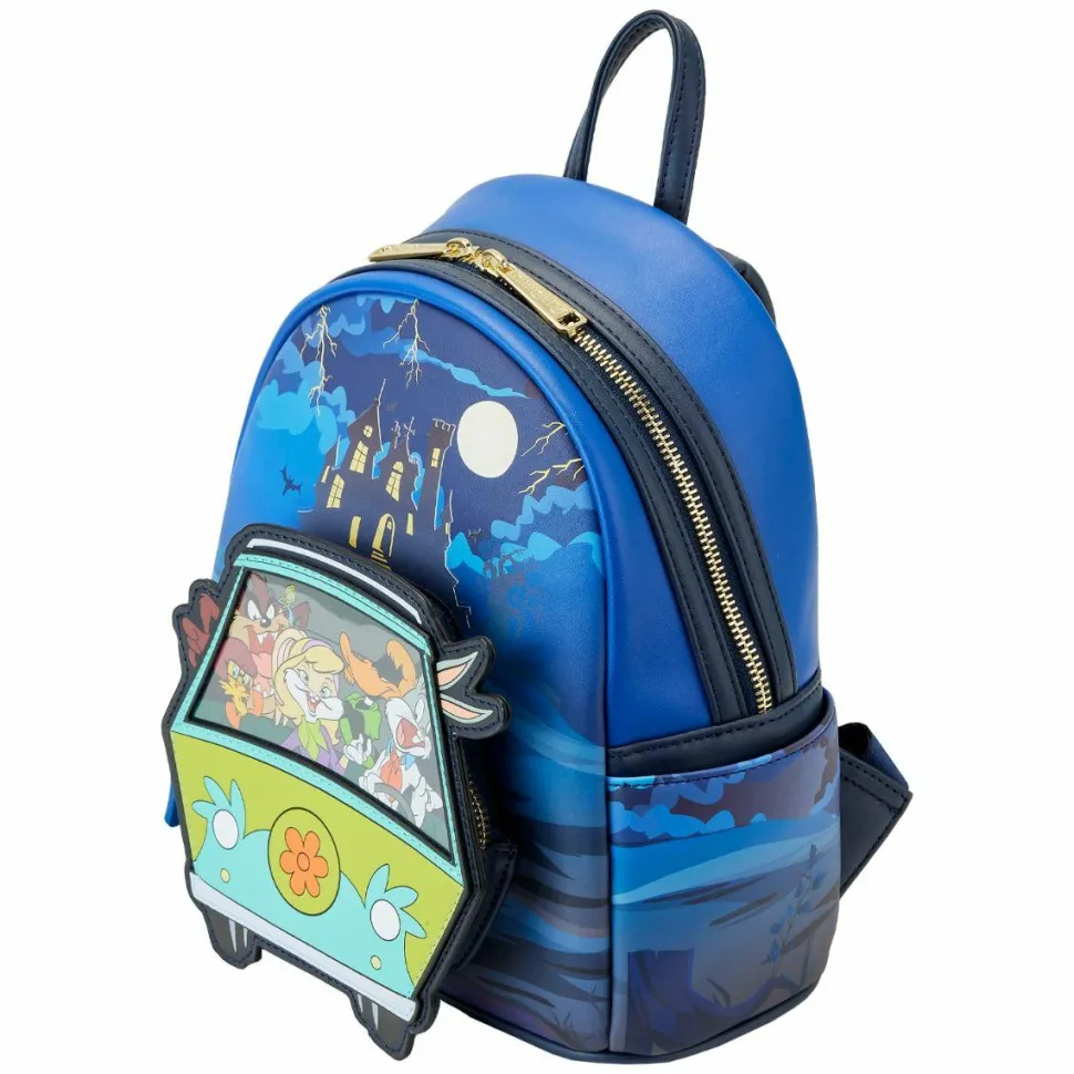 Looney Tunes x Scooby Doo - Warner Bros. 100th Anniversary Mashup Glow in the Dark 10" Faux Leather Mini Backpack